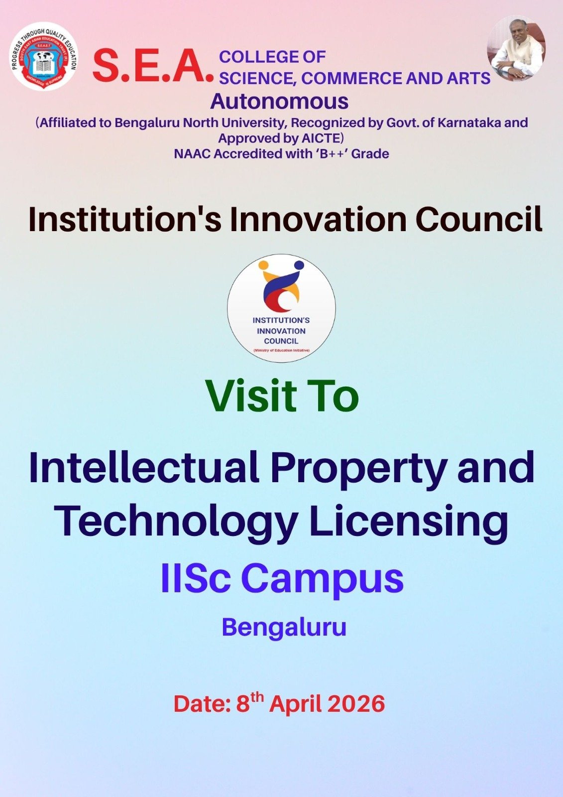 Visit to IPTEl IISc Campus – S.E.A COLLEGE OF SCIENCE COMMERCE & ARTS